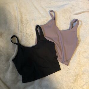 Amazon Black and Mauve workout crop tops